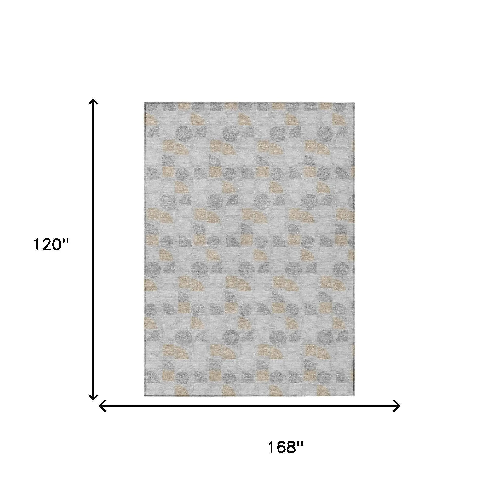 10' X 14' Silver And Gray Geometric Washable Indoor Outdoor Area Rug Homeroots Outdoor