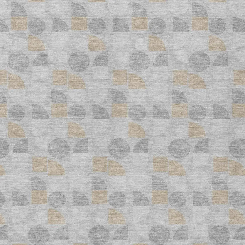 10' X 14' Silver And Gray Geometric Washable Indoor Outdoor Area Rug Homeroots Outdoor