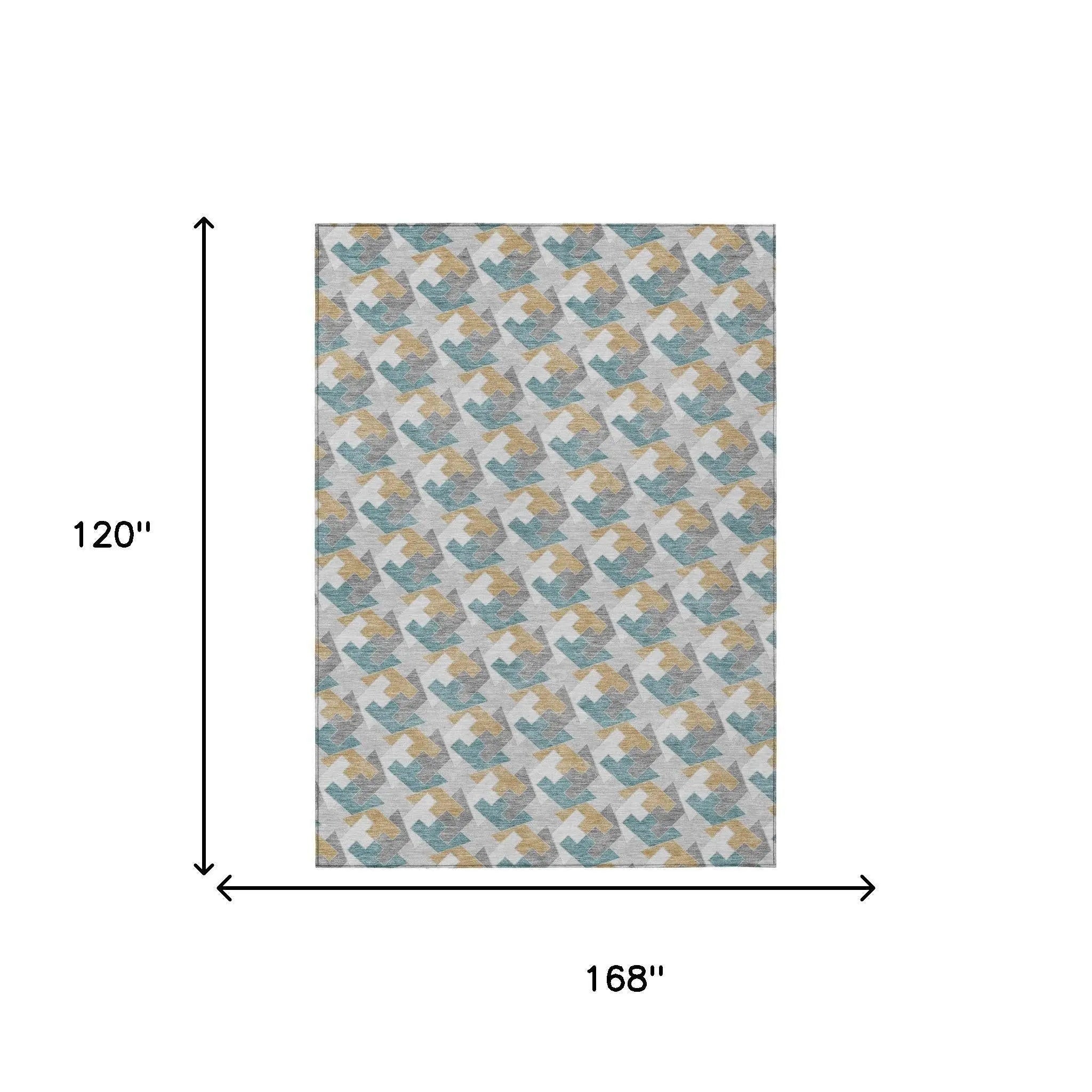 10' X 14' Silver And Gray Geometric Washable Indoor Outdoor Area Rug Homeroots Outdoor