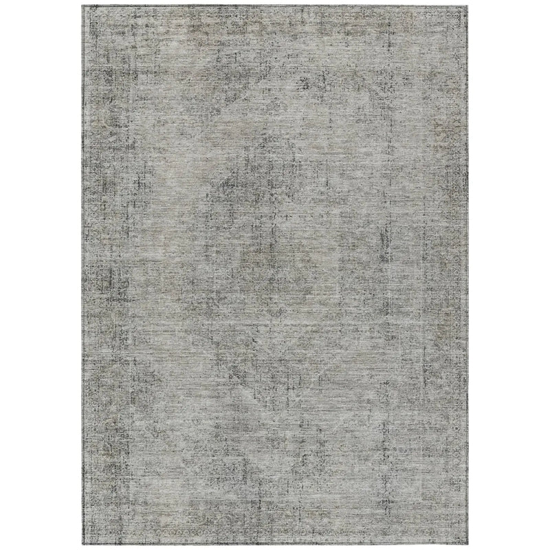 10' X 14' Silver And Gray Oriental Washable Indoor Outdoor Area Rug Homeroots Outdoor