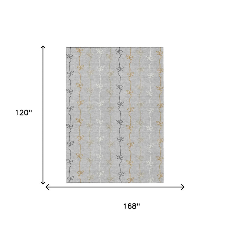 10' X 14' Silver And Gray Southwestern Washable Indoor Outdoor Area Rug Homeroots Outdoor
