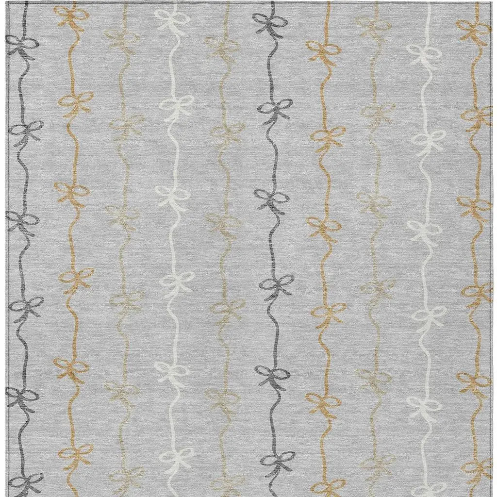 10' X 14' Silver And Gray Southwestern Washable Indoor Outdoor Area Rug Homeroots Outdoor
