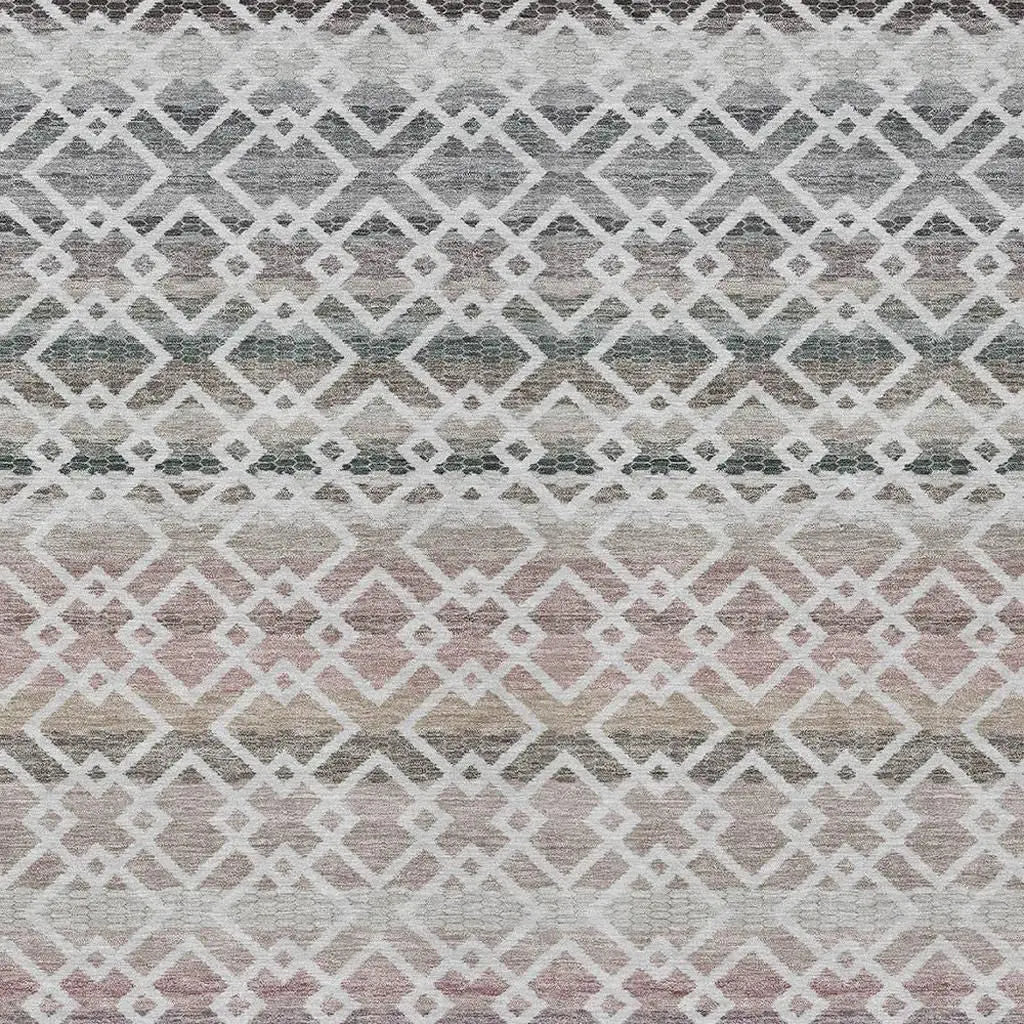10' X 14' Silver And Gray Striped Washable Indoor Outdoor Area Rug Homeroots Outdoor