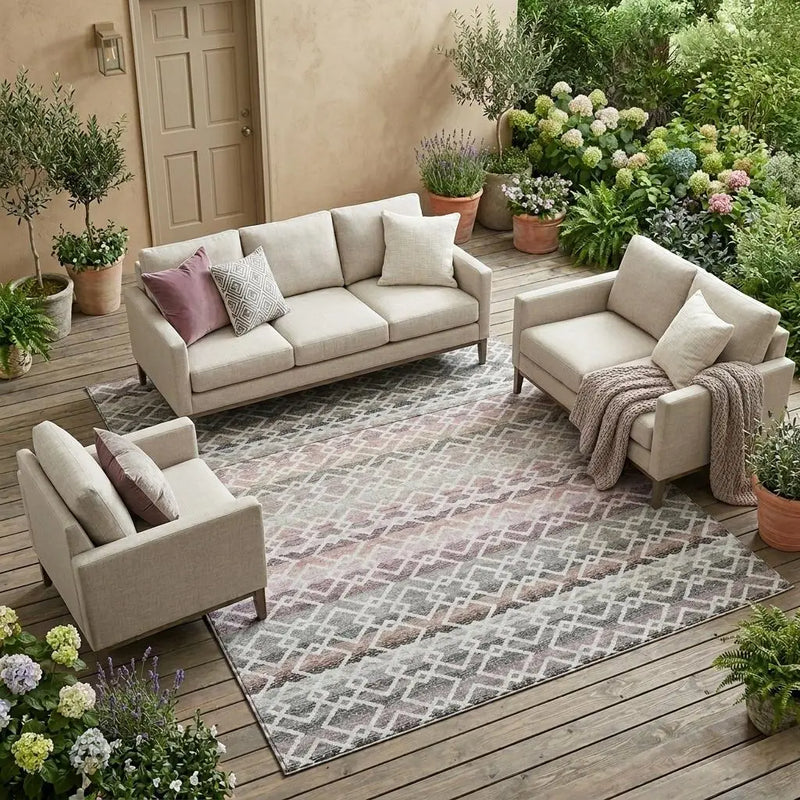 10' X 14' Silver And Gray Striped Washable Indoor Outdoor Area Rug Homeroots Outdoor