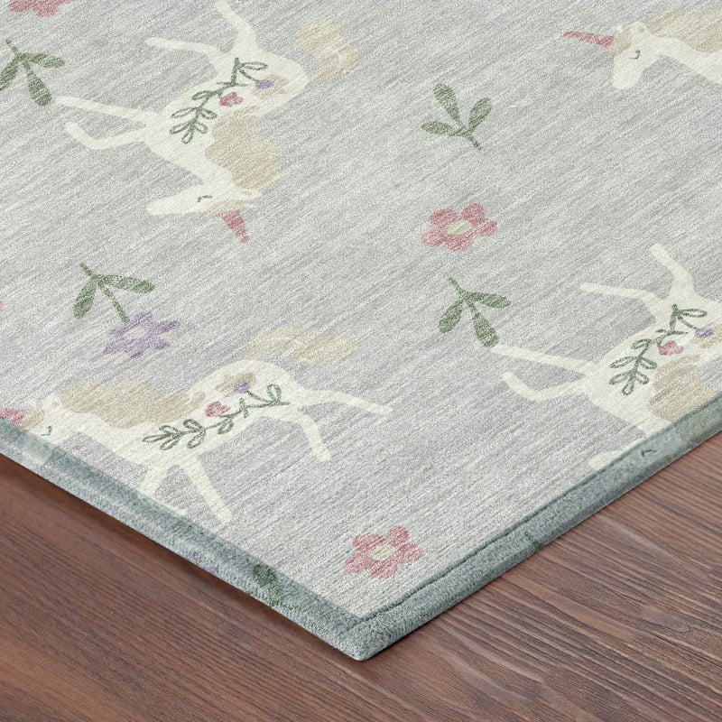10' X 14' Silver And Ivory Floral Washable Indoor Outdoor Area Rug Homeroots Outdoor