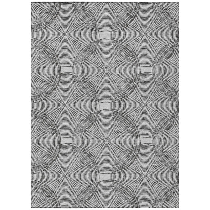 10' X 14' Silver And Ivory Geometric Washable Indoor Outdoor Area Rug Homeroots Outdoor
