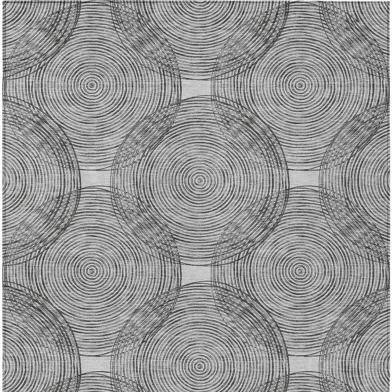 10' X 14' Silver And Ivory Geometric Washable Indoor Outdoor Area Rug Homeroots Outdoor