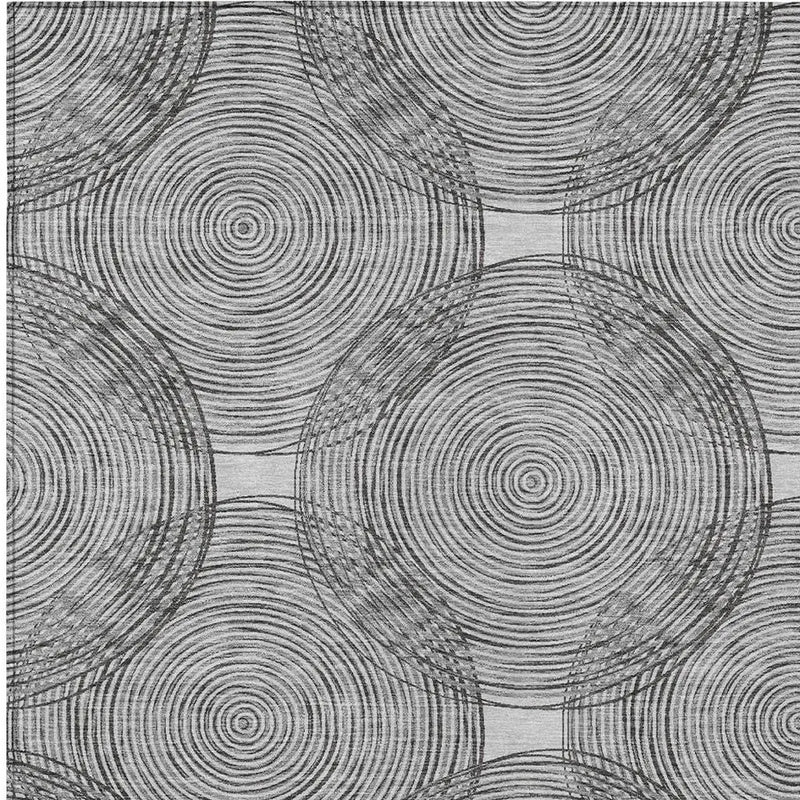 10' X 14' Silver And Ivory Geometric Washable Indoor Outdoor Area Rug Homeroots Outdoor