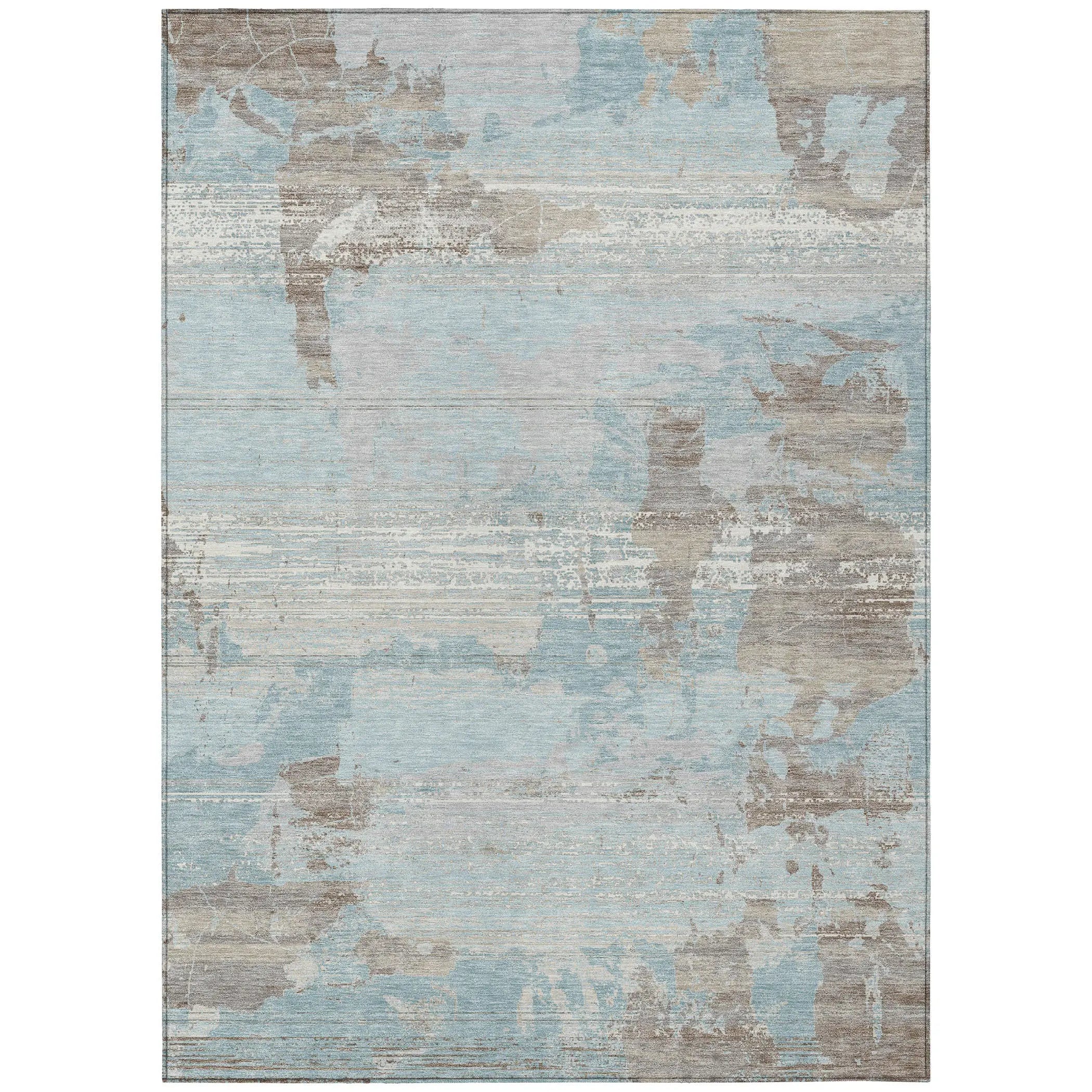 10' X 14' Sky Blue And Blue Abstract Washable Indoor Outdoor Area Rug Homeroots Outdoor