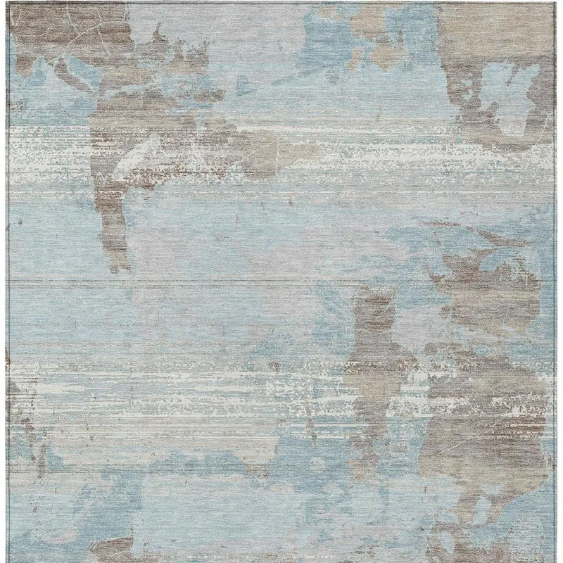 10' X 14' Sky Blue And Blue Abstract Washable Indoor Outdoor Area Rug Homeroots Outdoor