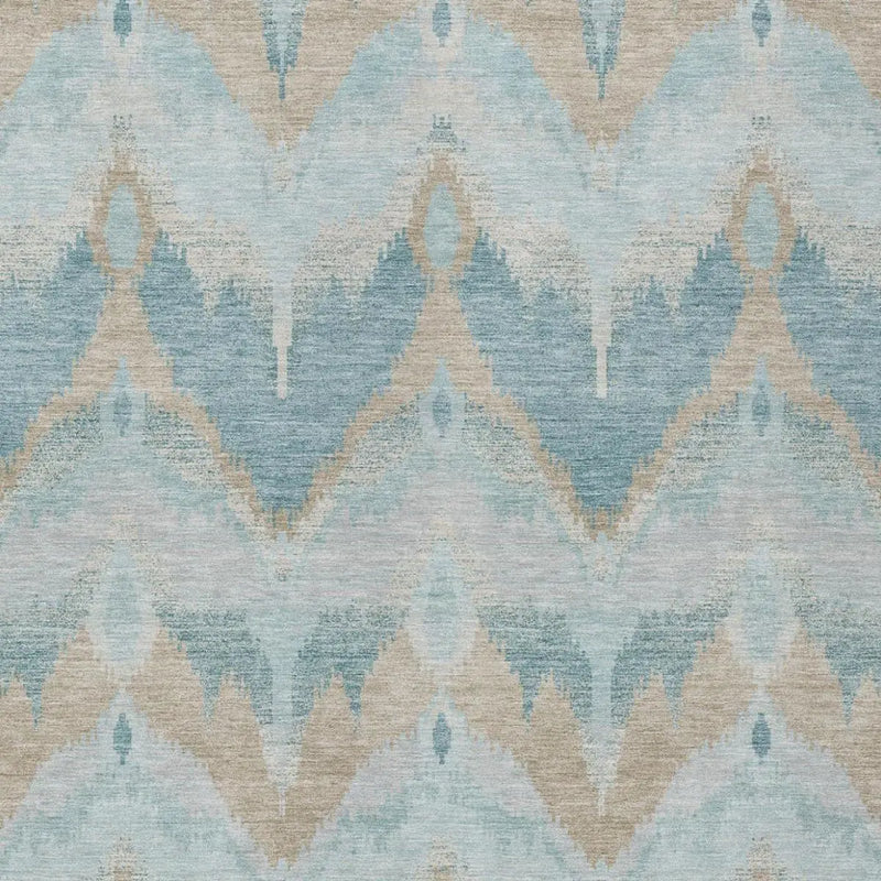 10' X 14' Sky Blue And Blue Abstract Washable Indoor Outdoor Area Rug Homeroots Outdoor