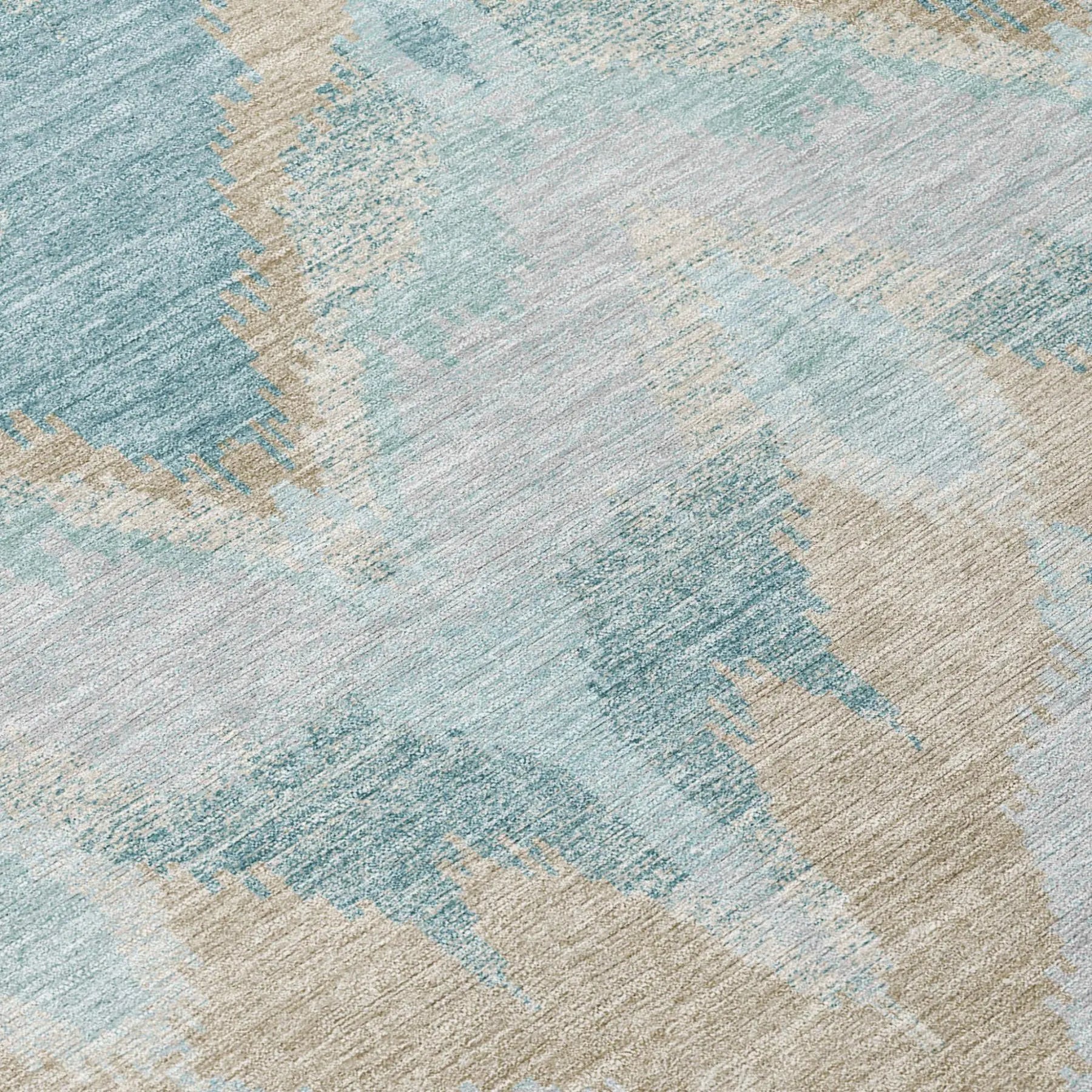 10' X 14' Sky Blue And Blue Abstract Washable Indoor Outdoor Area Rug Homeroots Outdoor