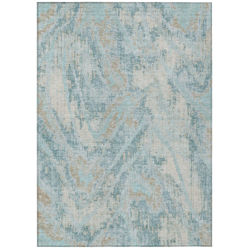10' X 14' Sky Blue And Blue Abstract Washable Indoor Outdoor Area Rug Homeroots Outdoor