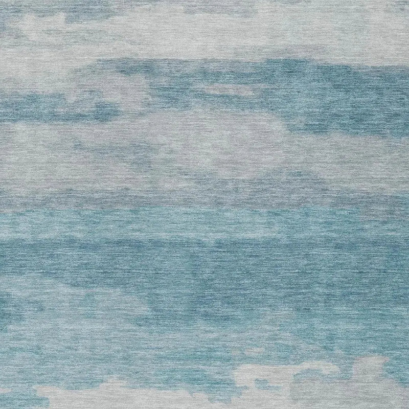 10' X 14' Sky Blue And Blue Abstract Washable Indoor Outdoor Area Rug Homeroots Outdoor