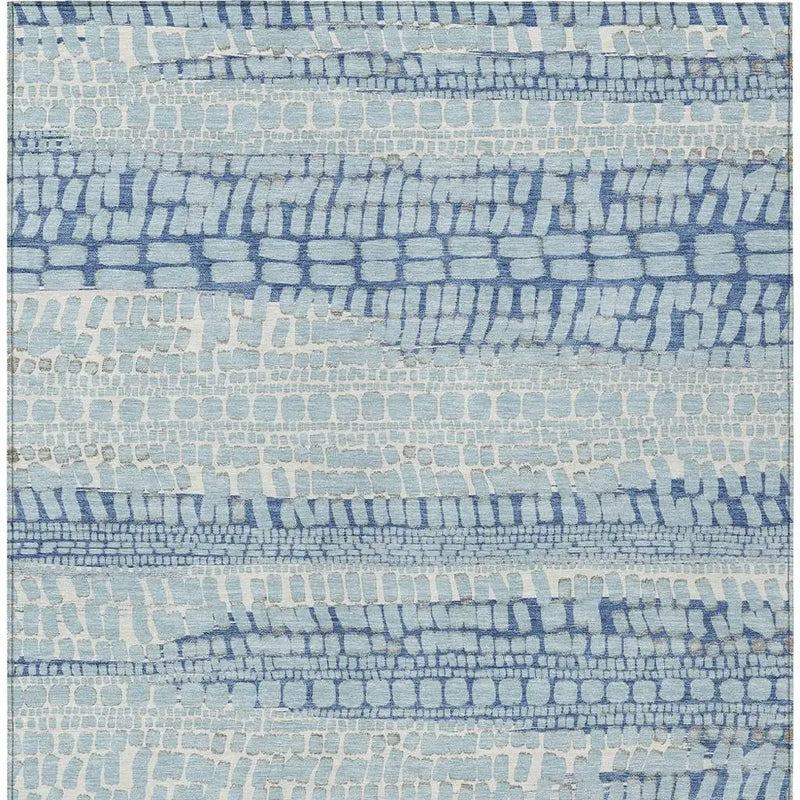 10' X 14' Sky Blue And Blue Abstract Washable Indoor Outdoor Area Rug Homeroots Outdoor