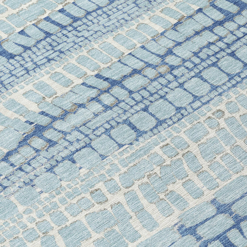 10' X 14' Sky Blue And Blue Abstract Washable Indoor Outdoor Area Rug Homeroots Outdoor
