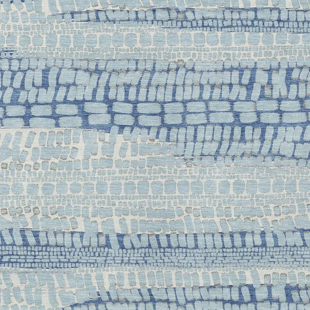 10' X 14' Sky Blue And Blue Abstract Washable Indoor Outdoor Area Rug Homeroots Outdoor