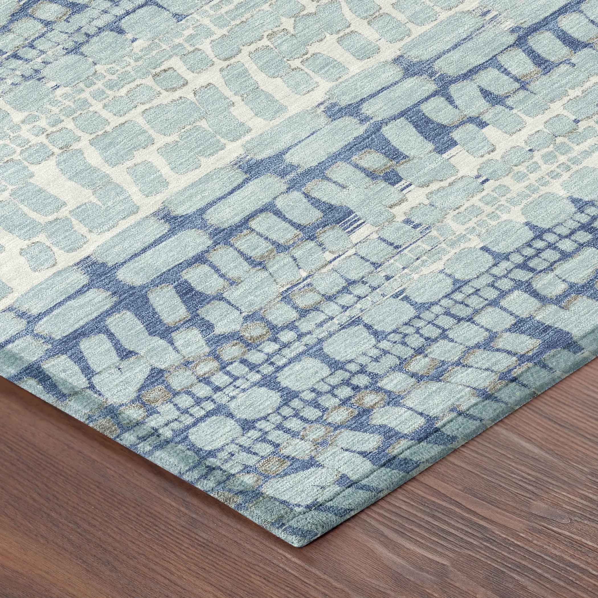 10' X 14' Sky Blue And Blue Abstract Washable Indoor Outdoor Area Rug Homeroots Outdoor