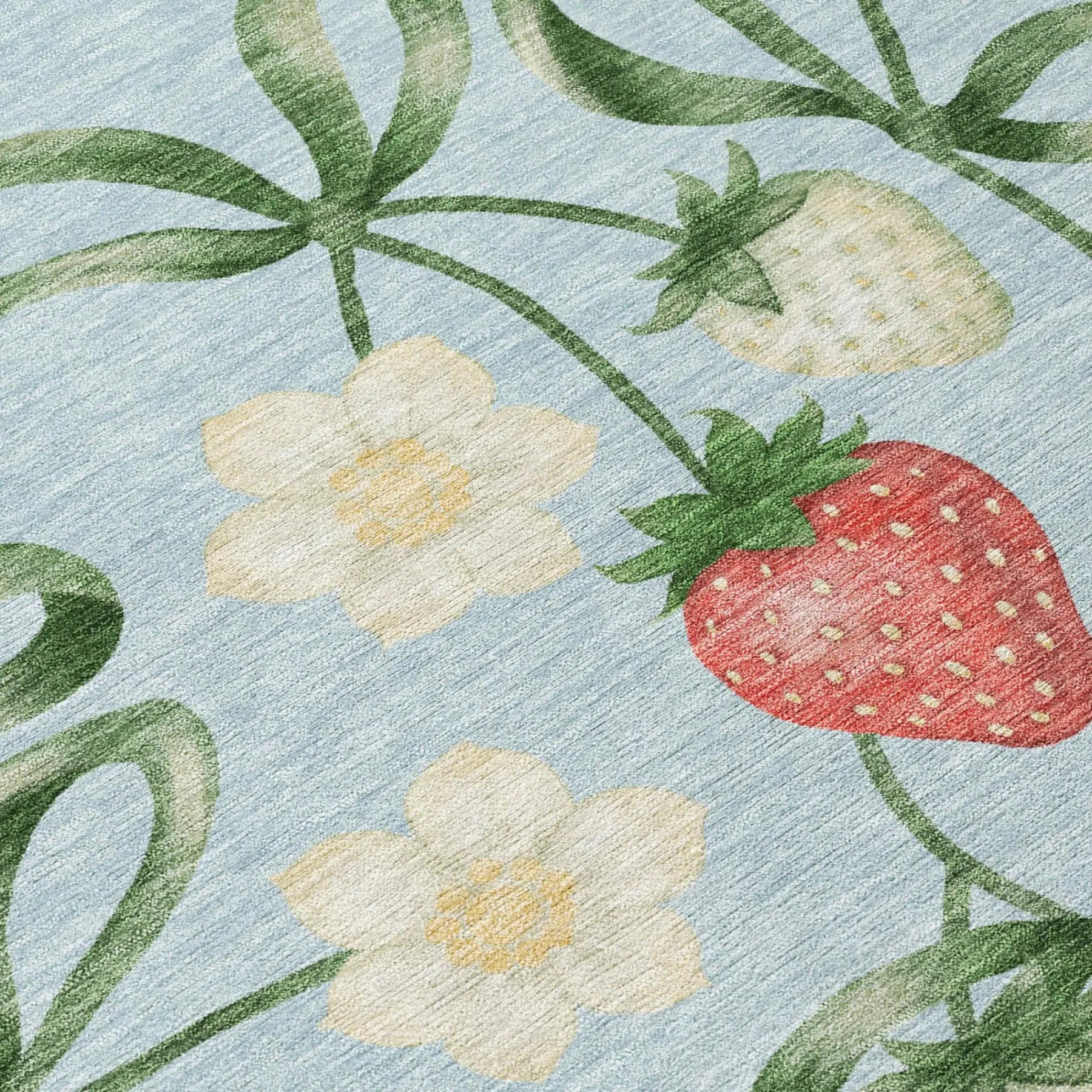 10' X 14' Sky Blue And Blue Floral Washable Indoor Outdoor Area Rug Homeroots Outdoor