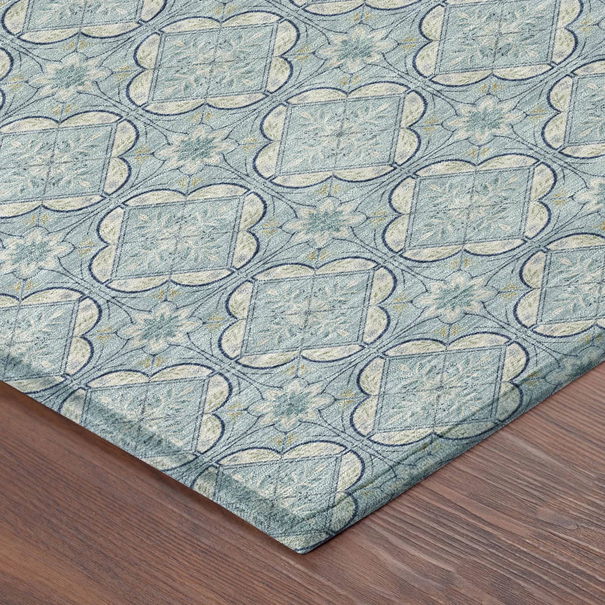 10' X 14' Sky Blue And Blue Geometric Washable Indoor Outdoor Area Rug Homeroots Outdoor