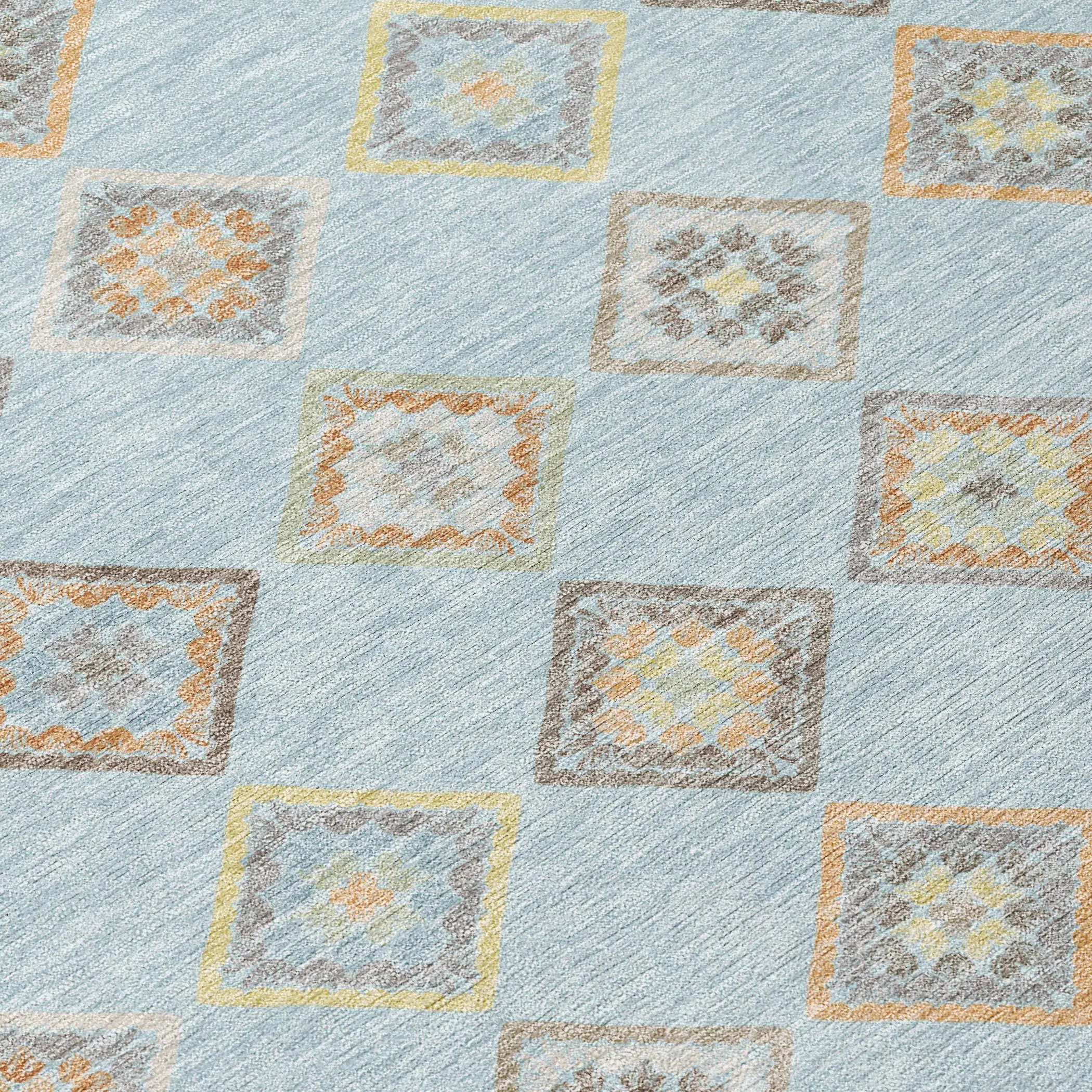 10' X 14' Sky Blue And Blue Geometric Washable Indoor Outdoor Area Rug Homeroots Outdoor