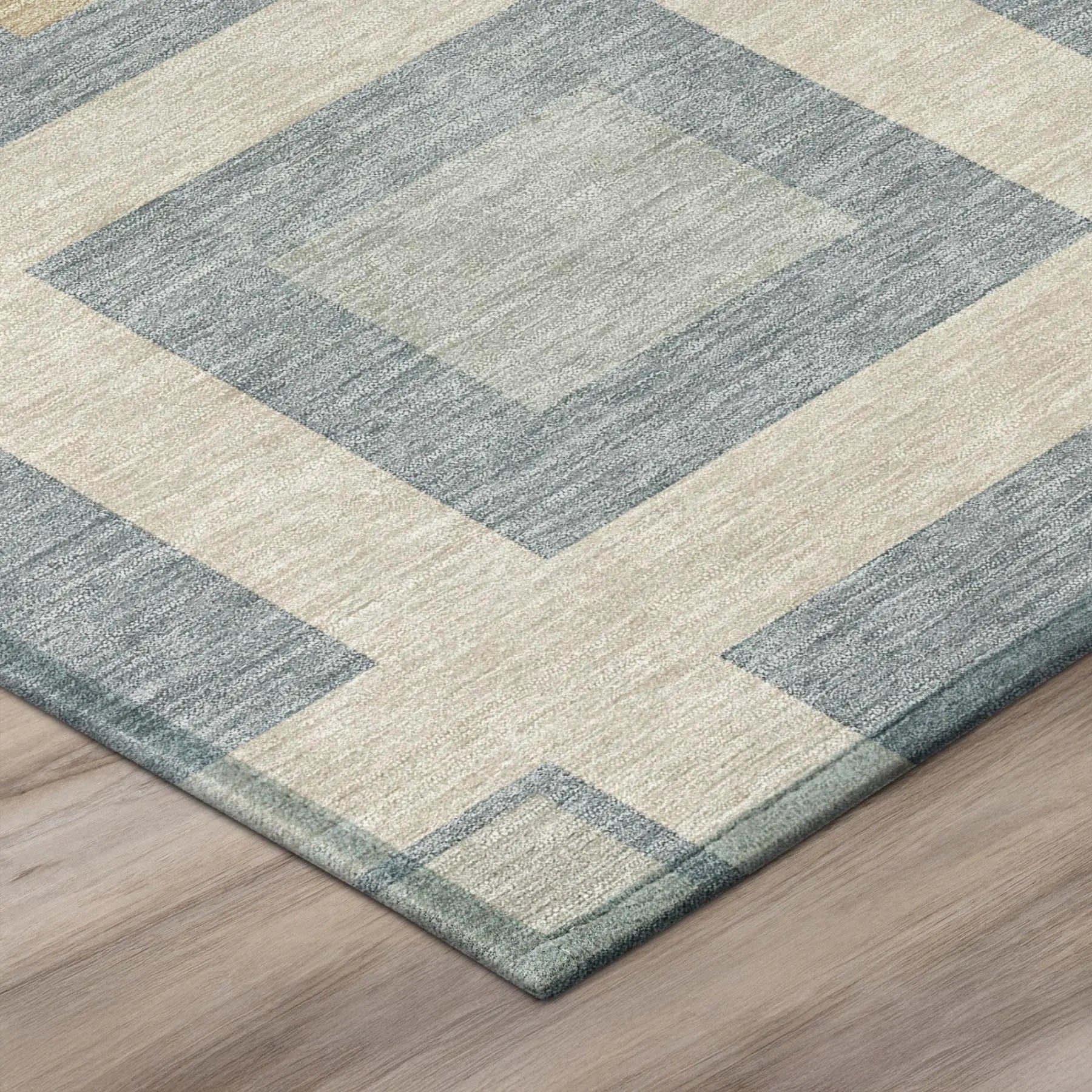 10' X 14' Sky Blue And Blue Geometric Washable Indoor Outdoor Area Rug Homeroots Outdoor