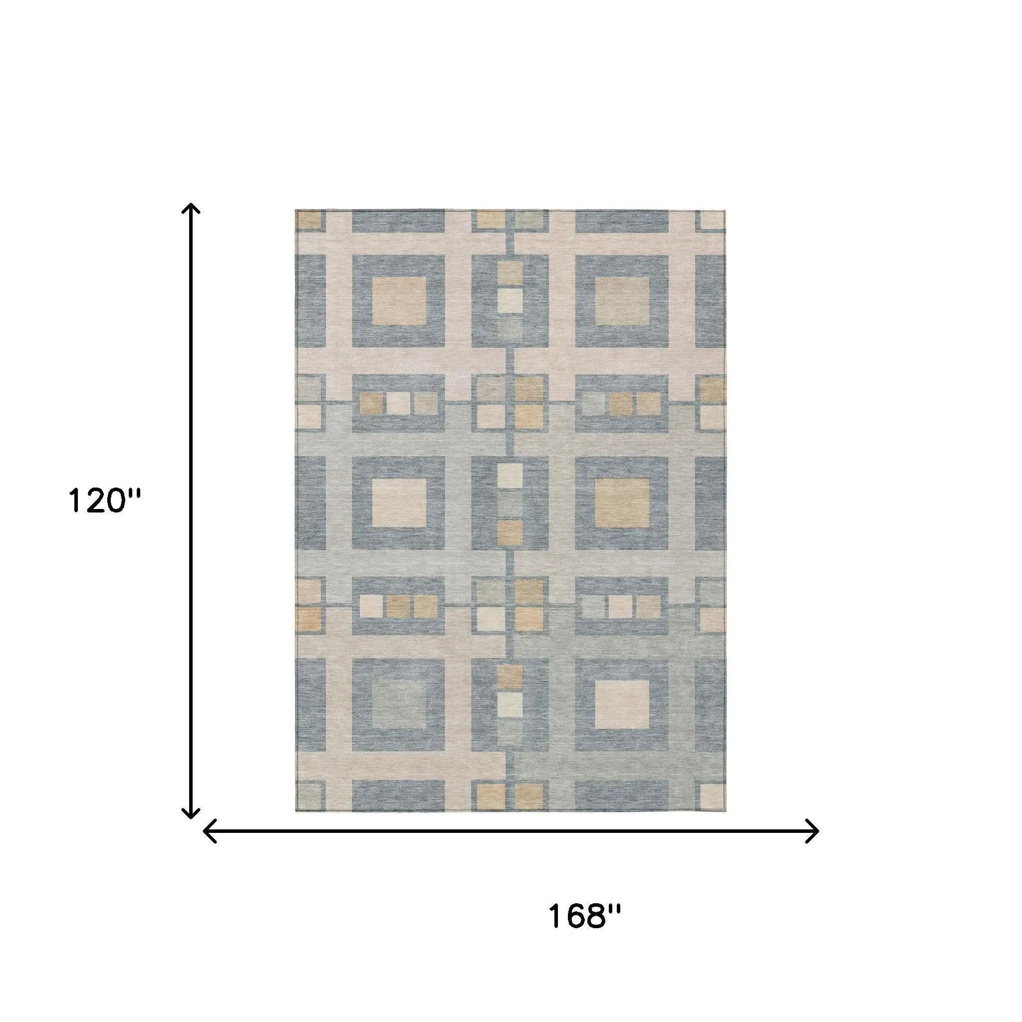 10' X 14' Sky Blue And Blue Geometric Washable Indoor Outdoor Area Rug Homeroots Outdoor