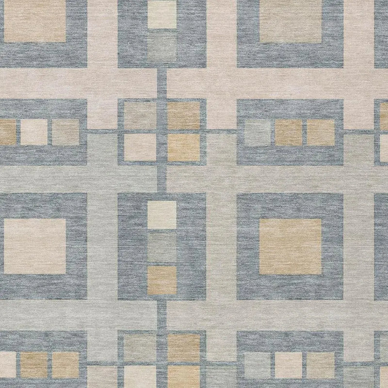 10' X 14' Sky Blue And Blue Geometric Washable Indoor Outdoor Area Rug Homeroots Outdoor