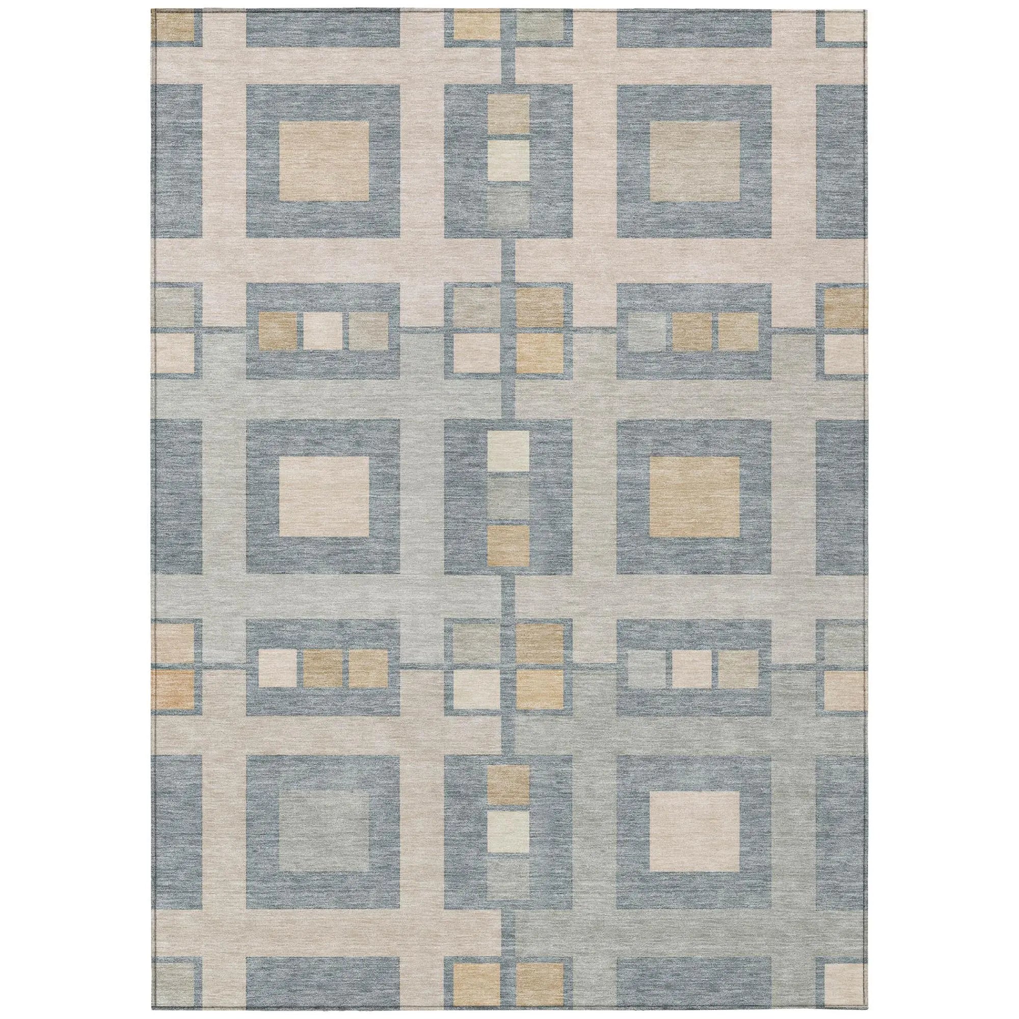 10' X 14' Sky Blue And Blue Geometric Washable Indoor Outdoor Area Rug Homeroots Outdoor