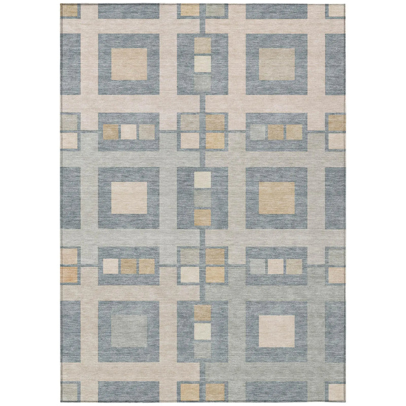 10' X 14' Sky Blue And Blue Geometric Washable Indoor Outdoor Area Rug Homeroots Outdoor