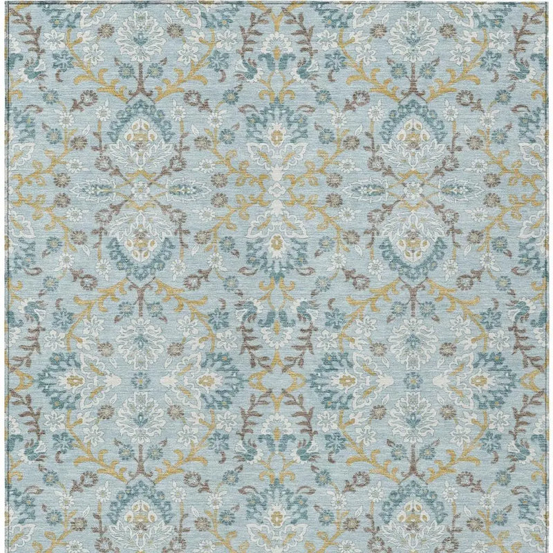 10' X 14' Sky Blue And Blue Geometric Washable Indoor Outdoor Area Rug Homeroots Outdoor