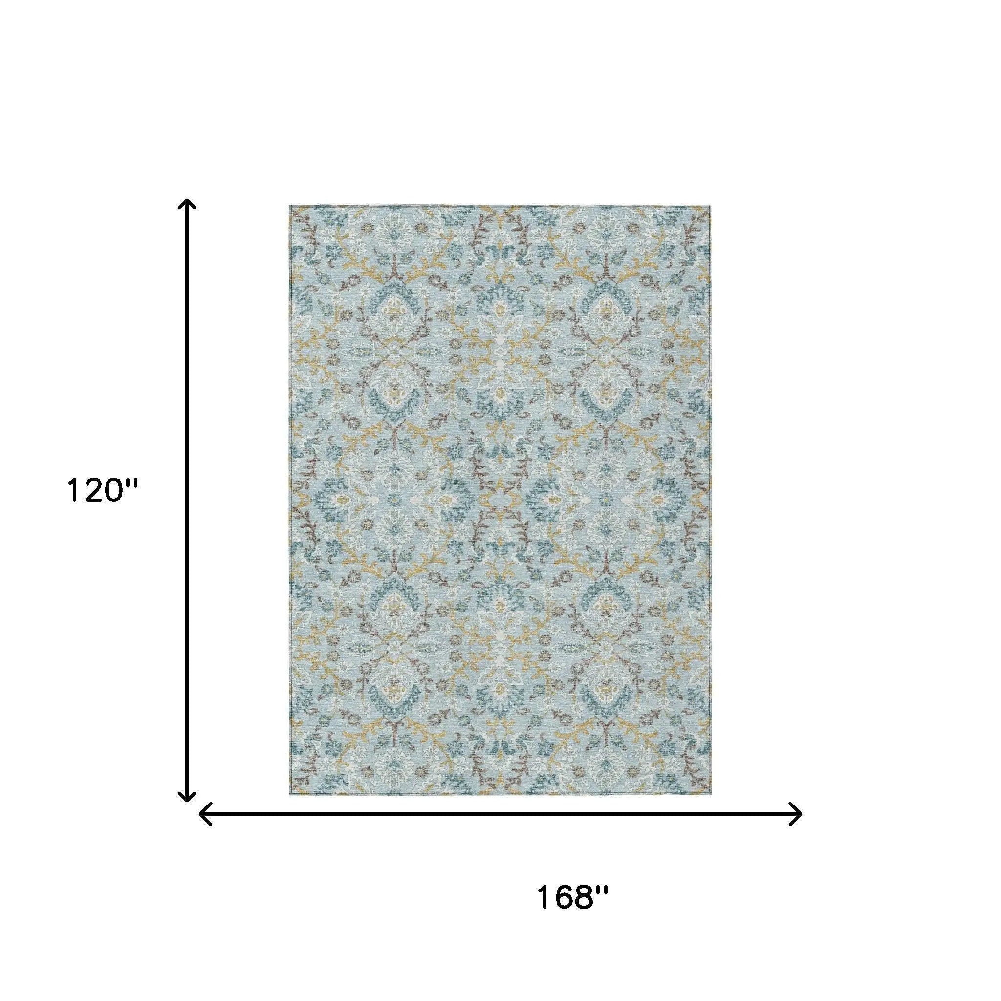 10' X 14' Sky Blue And Blue Geometric Washable Indoor Outdoor Area Rug Homeroots Outdoor