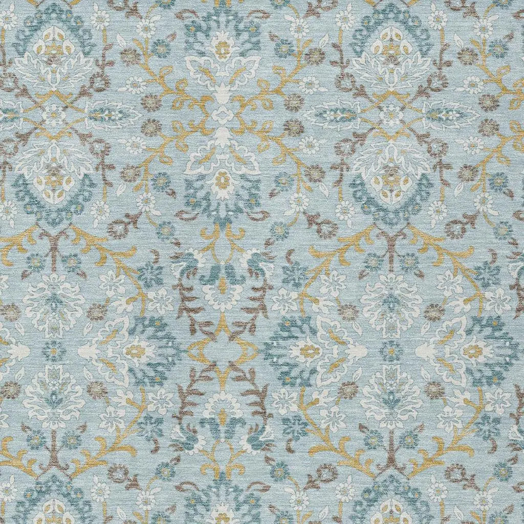 10' X 14' Sky Blue And Blue Geometric Washable Indoor Outdoor Area Rug Homeroots Outdoor