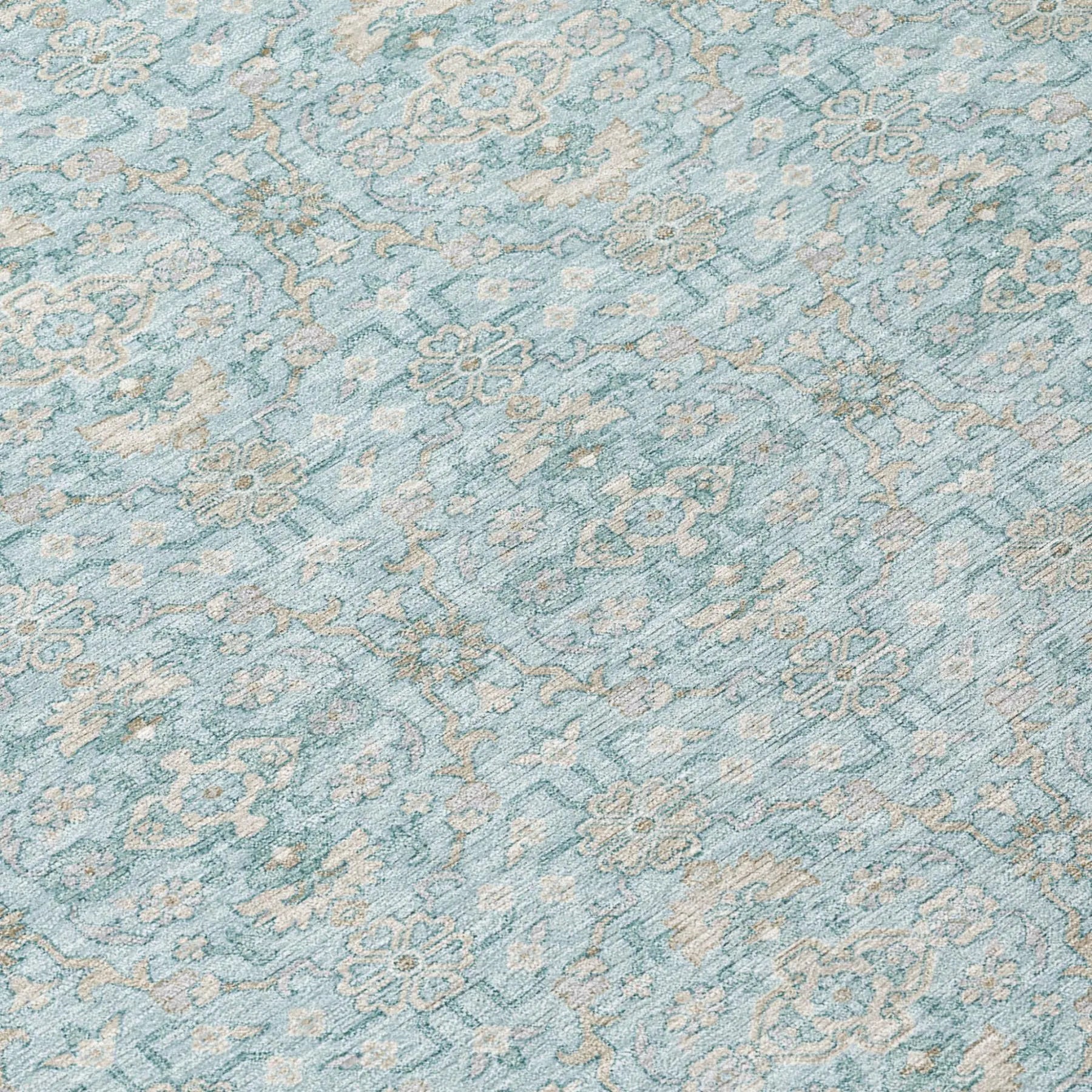 10' X 14' Sky Blue And Blue Oriental Washable Indoor Outdoor Area Rug Homeroots Outdoor