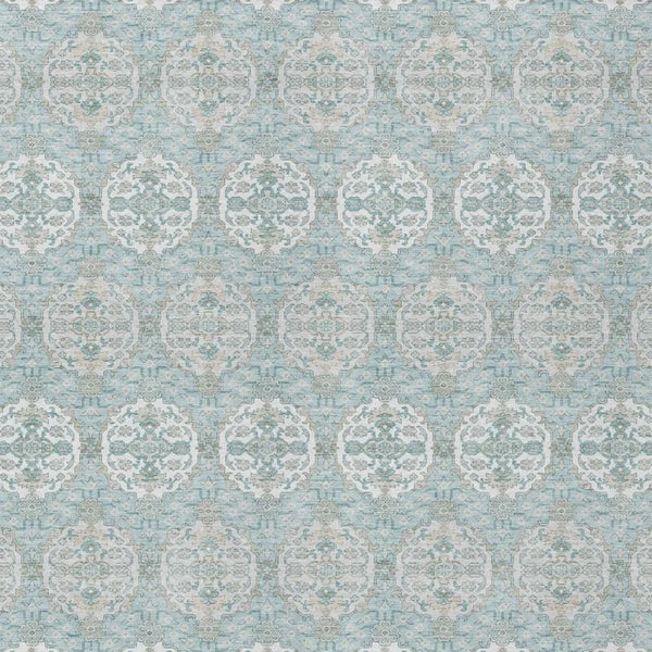 10' X 14' Sky Blue And Blue Striped Washable Indoor Outdoor Area Rug Homeroots Outdoor