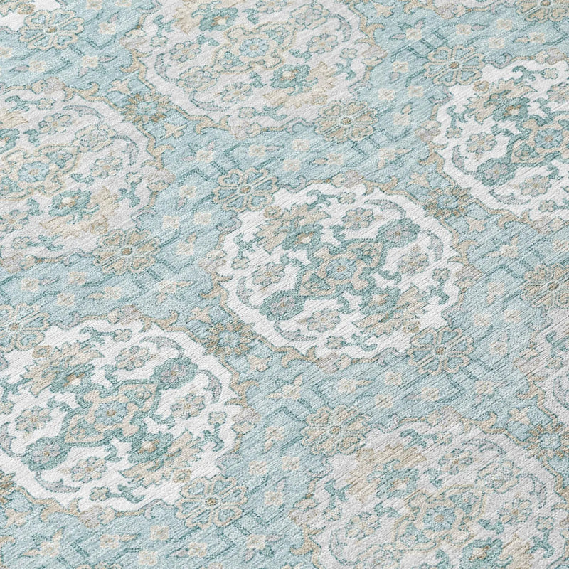 10' X 14' Sky Blue And Blue Striped Washable Indoor Outdoor Area Rug Homeroots Outdoor