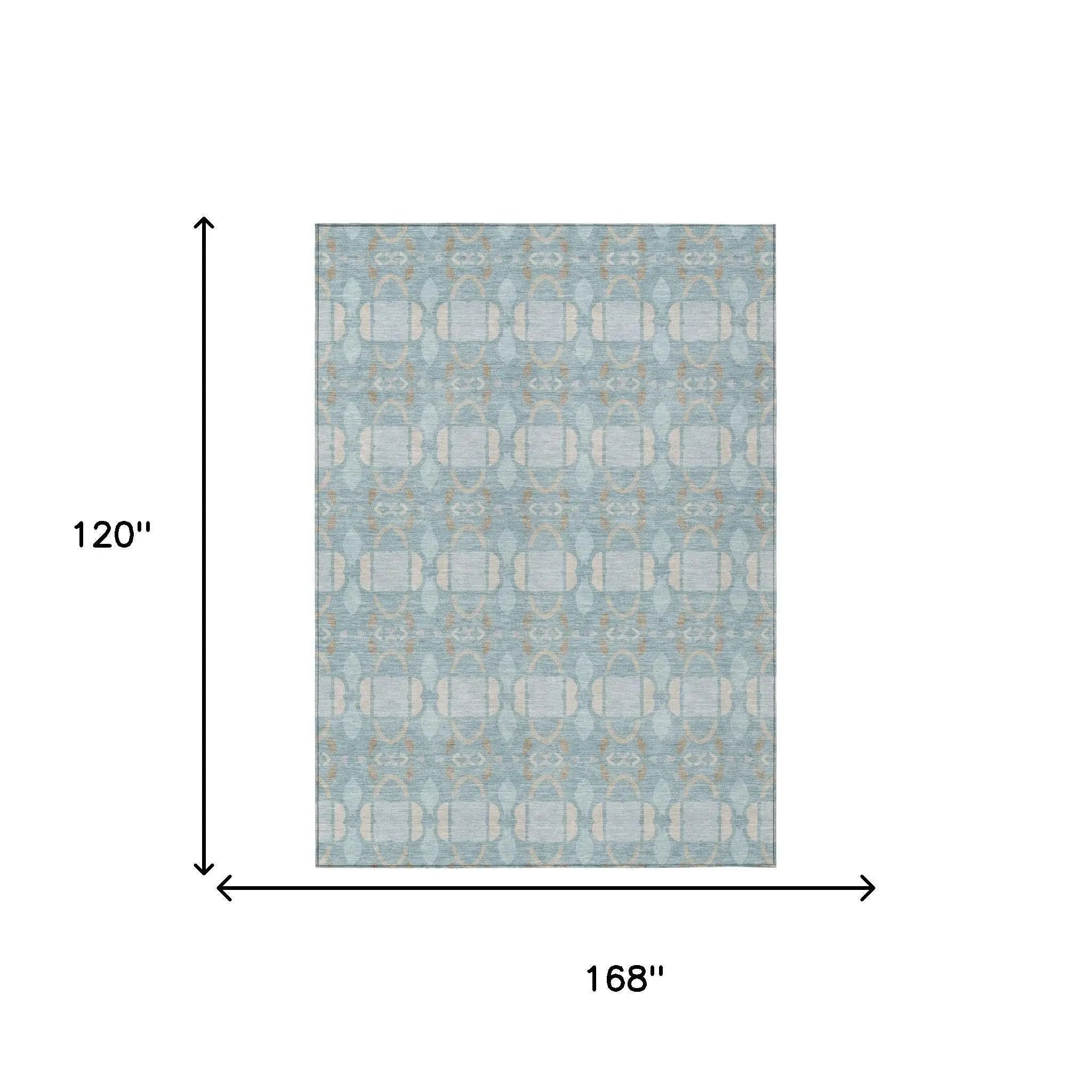 10' X 14' Sky Blue And Blue Striped Washable Indoor Outdoor Area Rug Homeroots Outdoor