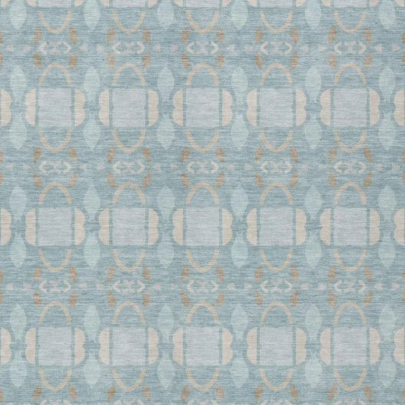 10' X 14' Sky Blue And Blue Striped Washable Indoor Outdoor Area Rug Homeroots Outdoor