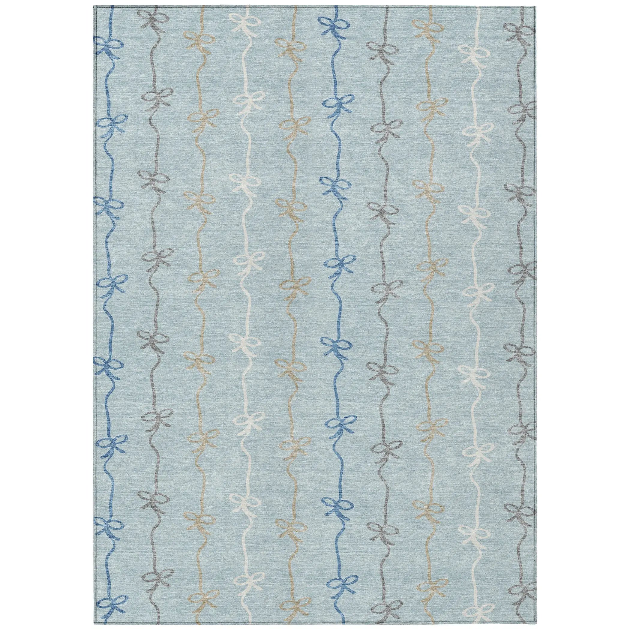 10' X 14' Sky Blue And Denim Blue Southwestern Washable Indoor Outdoor Area Rug Homeroots Outdoor