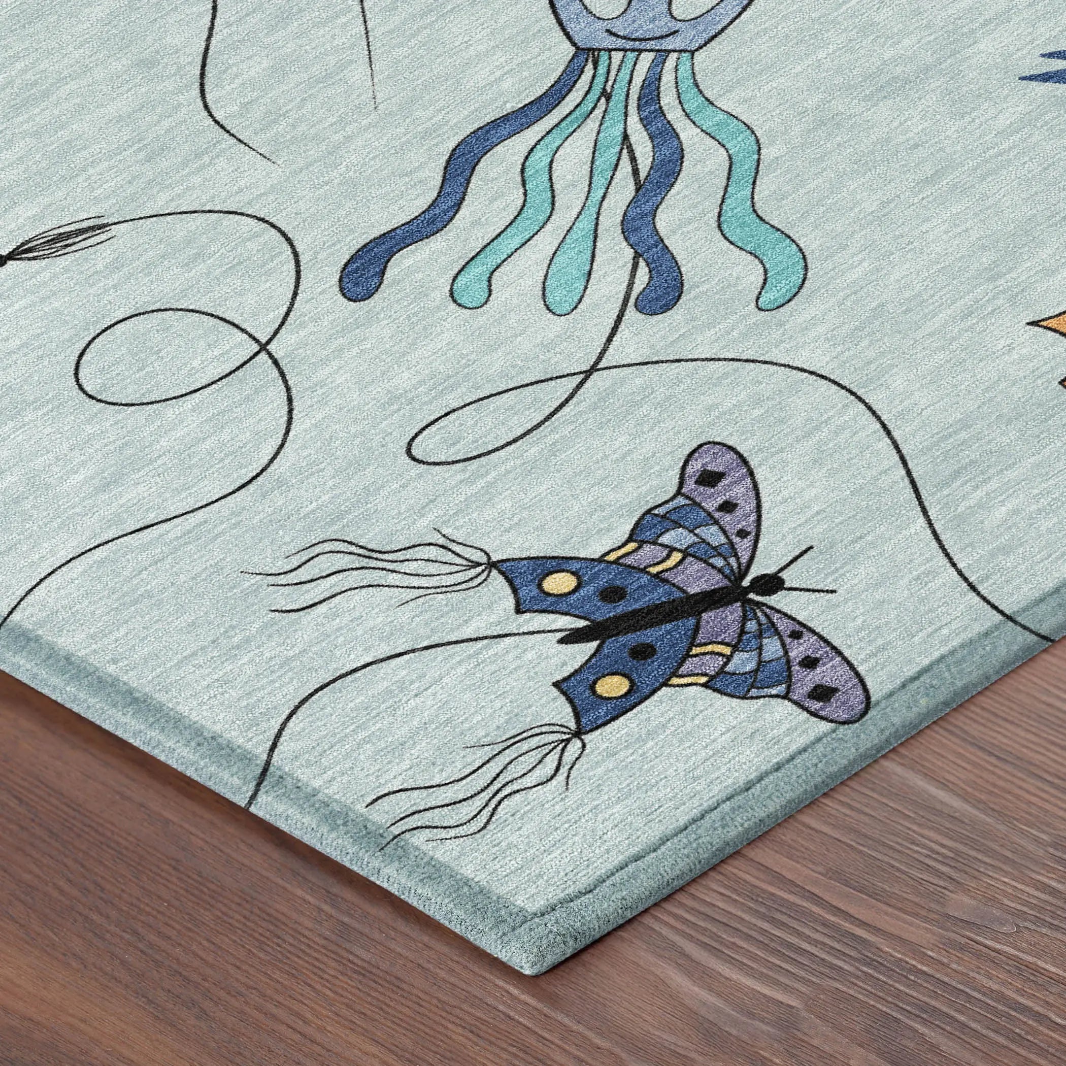 10' X 14' Sky Blue And Gold Geometric Washable Indoor Outdoor Area Rug Homeroots Outdoor