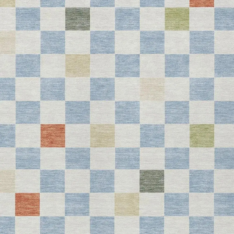 10' X 14' Sky Blue And Gray Geometric Washable Indoor Outdoor Area Rug Homeroots Outdoor