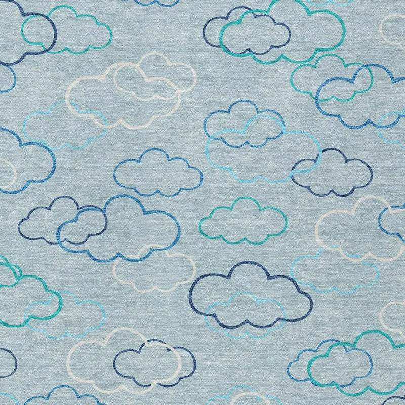 10' X 14' Sky Blue And Navy Blue Abstract Washable Indoor Outdoor Area Rug Homeroots Outdoor