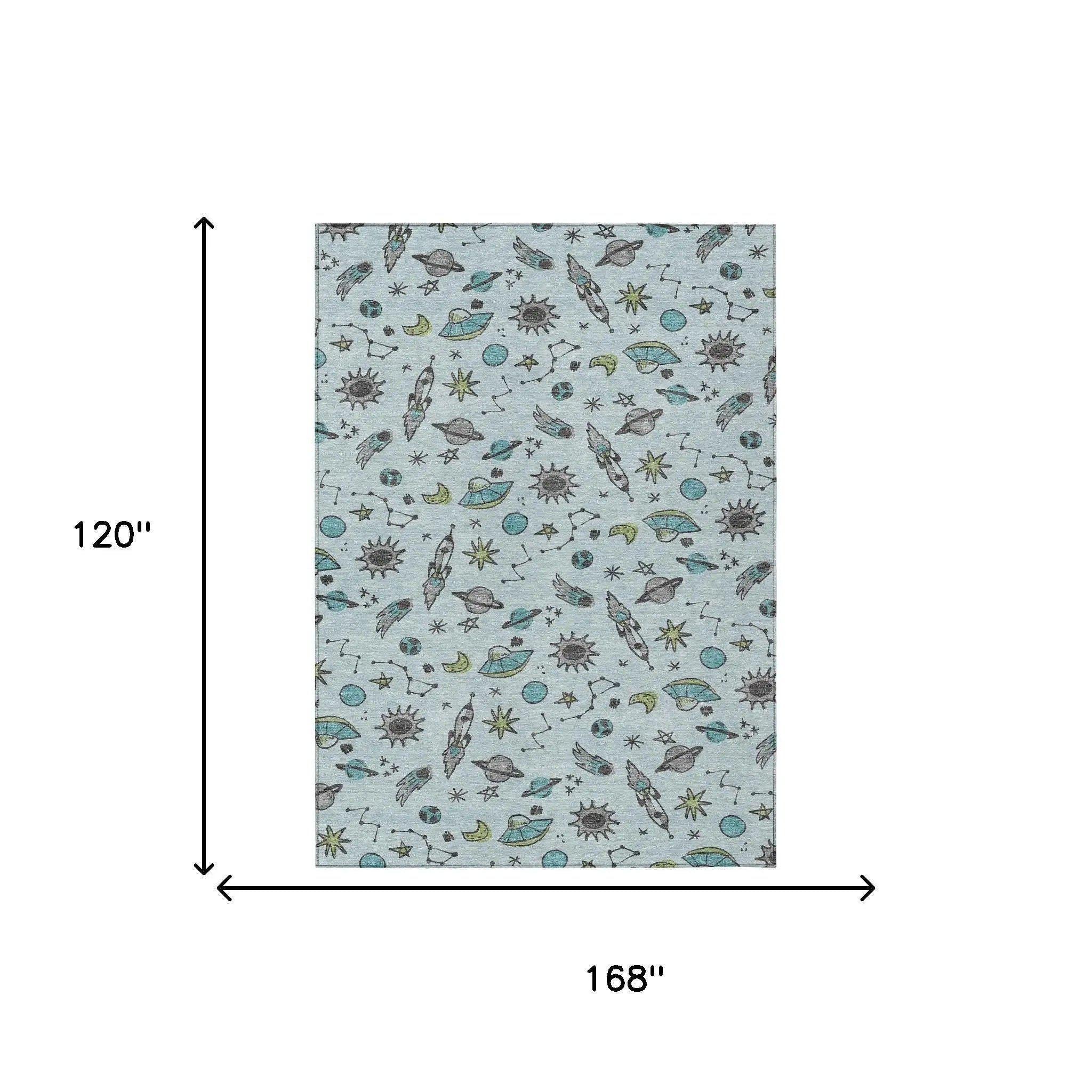 10' X 14' Sky Blue And Teal Blue Animal Print Washable Indoor Outdoor Area Rug Homeroots Outdoor