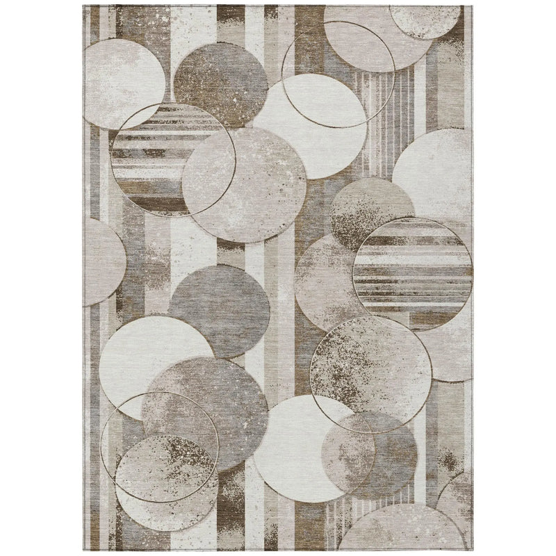 10' X 14' Tan And Brown Geometric Washable Indoor Outdoor Area Rug Homeroots Outdoor