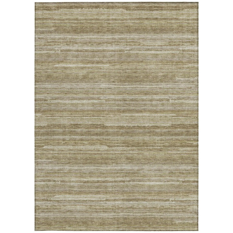 10' X 14' Tan And Brown Striped Washable Indoor Outdoor Area Rug Homeroots Outdoor