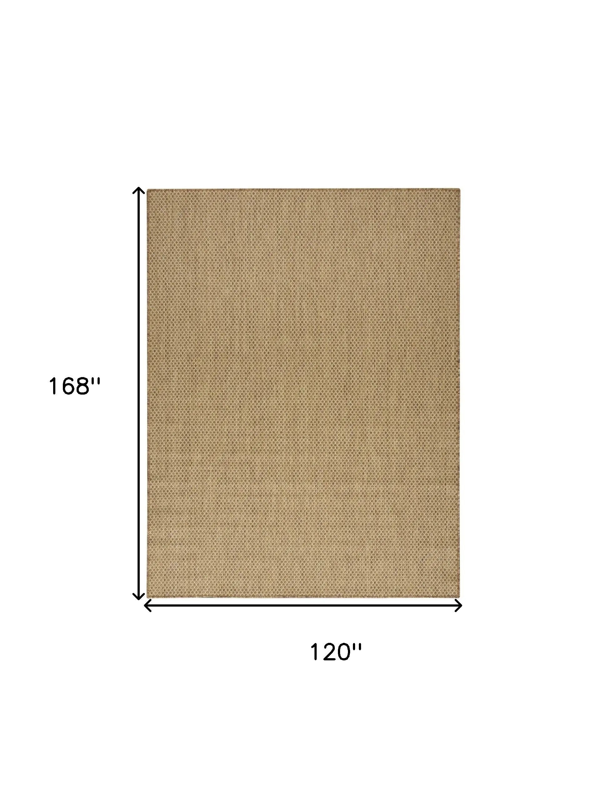 10' X 14' Tan Geometric Indoor Outdoor Area Rug Homeroots Outdoor