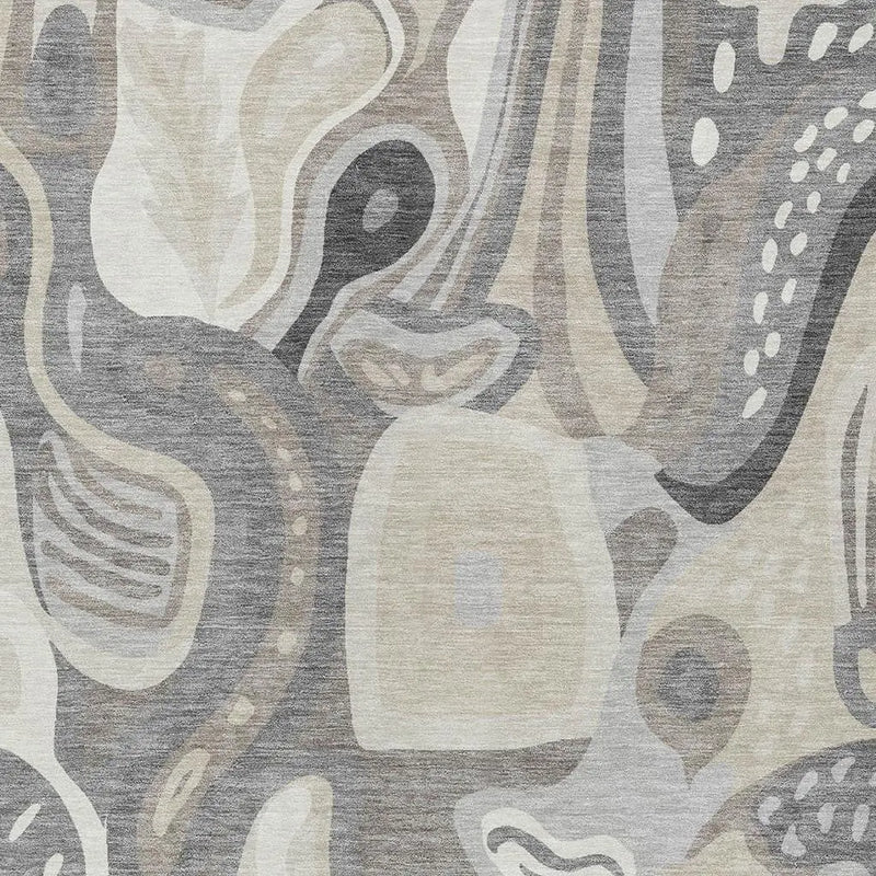 10' X 14' Taupe And Beige Abstract Washable Indoor Outdoor Area Rug Homeroots Outdoor