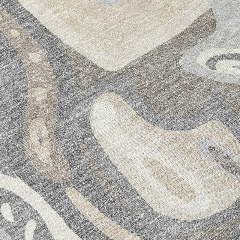 10' X 14' Taupe And Beige Abstract Washable Indoor Outdoor Area Rug Homeroots Outdoor