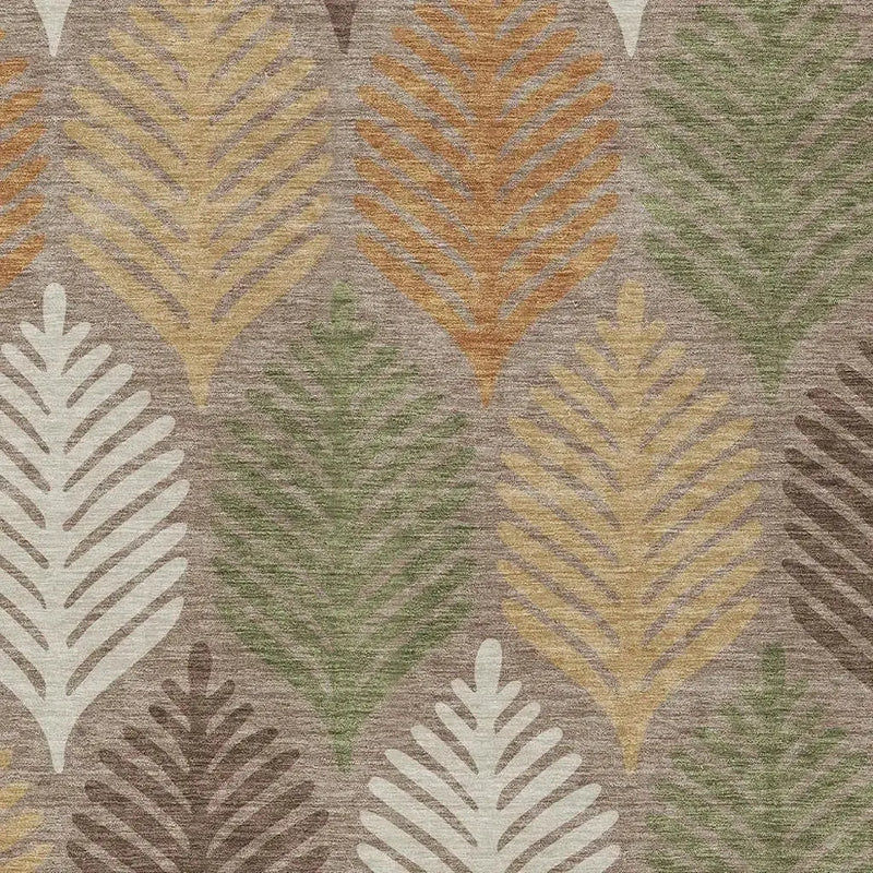 10' X 14' Taupe And Beige Floral Washable Indoor Outdoor Area Rug Homeroots Outdoor