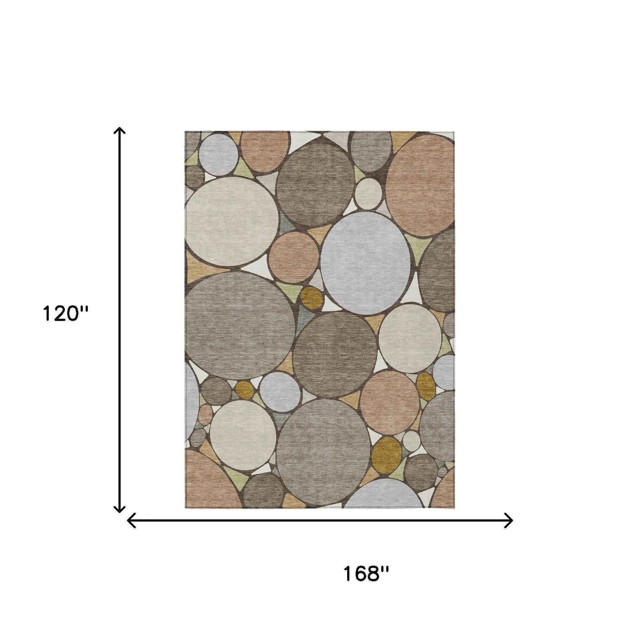 10' X 14' Taupe And Beige Geometric Washable Indoor Outdoor Area Rug Homeroots Outdoor